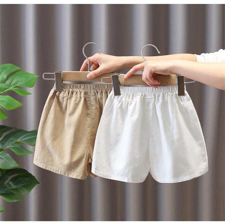 New Solid Color Cotton Shorts For Boys And Girls, Trendy Summer Wear, Casual Shorts For Small And Medium-Sized Children, Baby Summer Thin Pants - Image 2