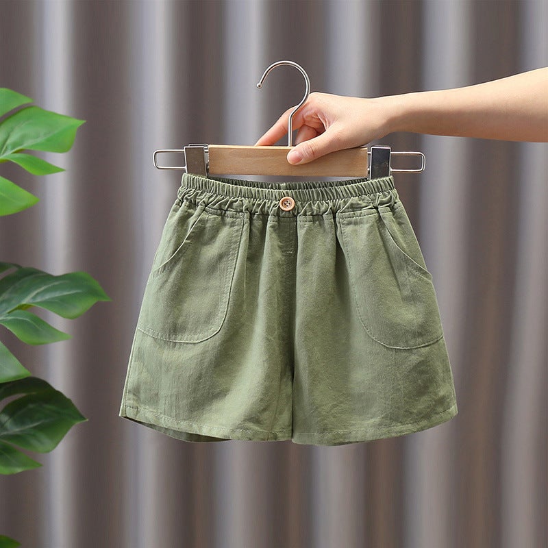 New Solid Color Cotton Shorts For Boys And Girls, Trendy Summer Wear, Casual Shorts For Small And Medium-Sized Children, Baby Summer Thin Pants - Image 4