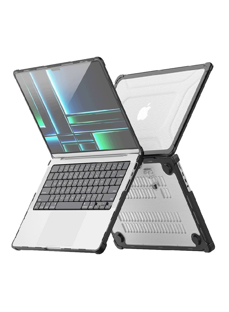 LEVELO Espectro Macbook Air 13.3inch Case / Foldable Stand / 360° Full Protection / Built in Air Vents / Easy Installation - Black - Image 1