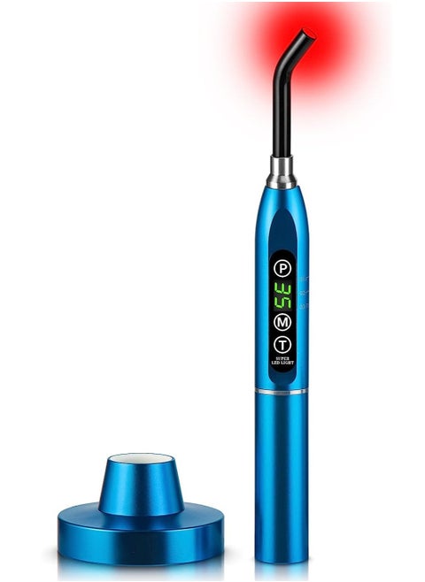 2-in-1 Red & Infrared Light Device for Cold Sore Fever Blister, Pain Relief Lips, Mouth, Ear, Nose, Joint and Muscle, Portable Torch(Blue)