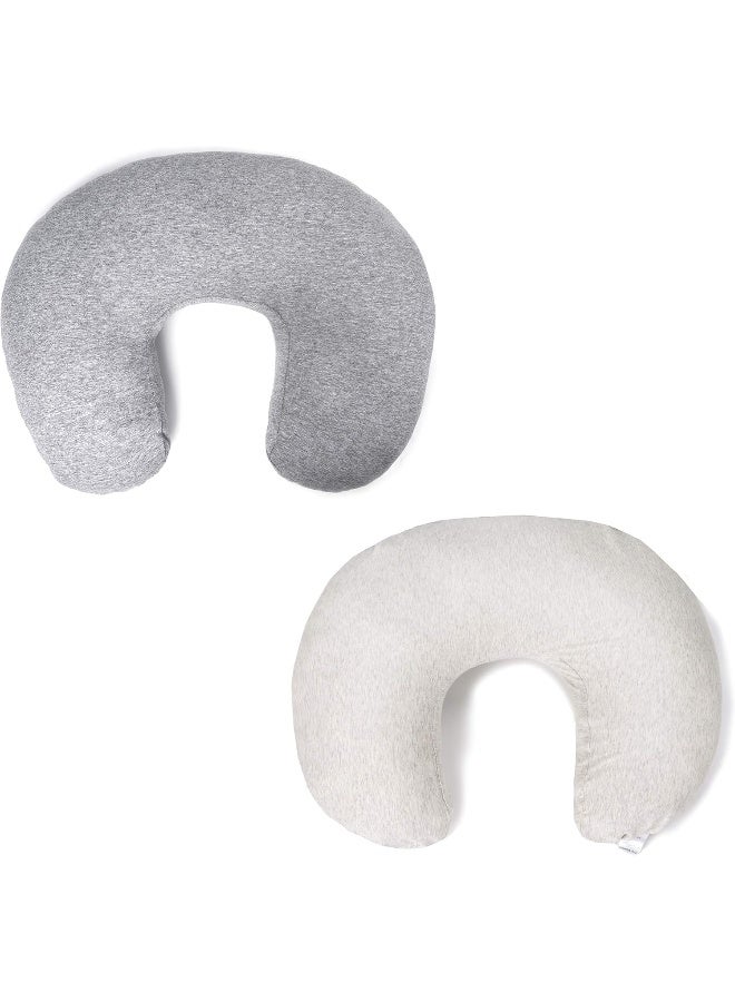 Pro Goleem Pro Goleem Nursing Pillow Cover 100% Jersey Cotton 2 Pack Soft Feeding Pillow Slipcover for Breastfeeding Moms Fits Standard Infant Nursing Pillow or Positioner Grey for Boys and Girls - Image 1