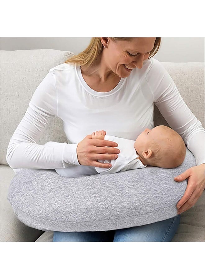 Pro Goleem Pro Goleem Nursing Pillow Cover 100% Jersey Cotton 2 Pack Soft Feeding Pillow Slipcover for Breastfeeding Moms Fits Standard Infant Nursing Pillow or Positioner Grey for Boys and Girls - Image 2