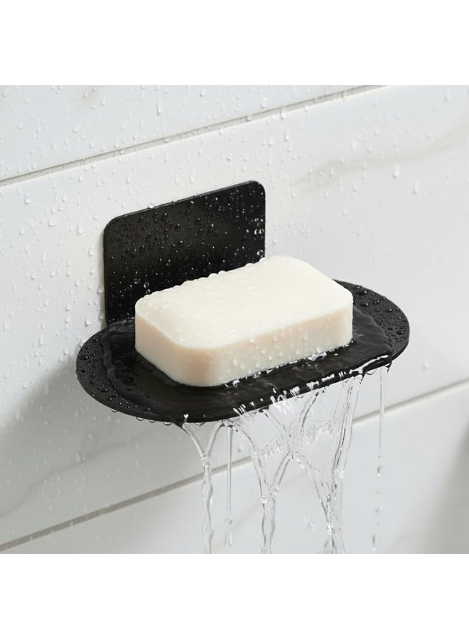 Soap Holders for Shower, Adhesive Soap Dishes for Shower Stainless Steel Black Bar Soap Holder for Shower No Drilled Soap Holder for Shower Wall, Bathroom, Kitchen Sink (Matte Black 2 Pcs) - Image 2