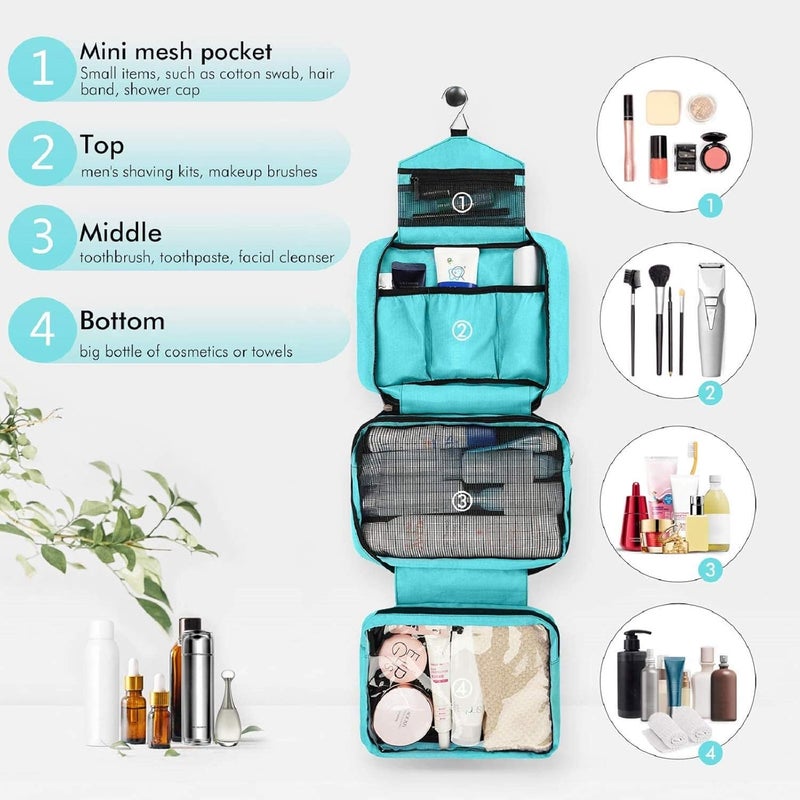 Carttiya Large Toiletry Bag for Men and Women, Travel Cosmetic Bag, Waterproof Travel Toiletry Bag - Image 4