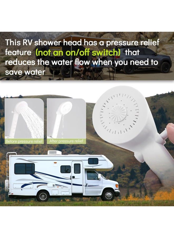 gcbcrit RV Shower Faucet with Hose and Head, RV Outdoor Shower Kits, RV Tub Faucet with Shower Diverter Outdoor Shower Kit Fits for RV/Campers,Travel Trailer,Motorhome (Shower Faucet Kit, White) - Image 3