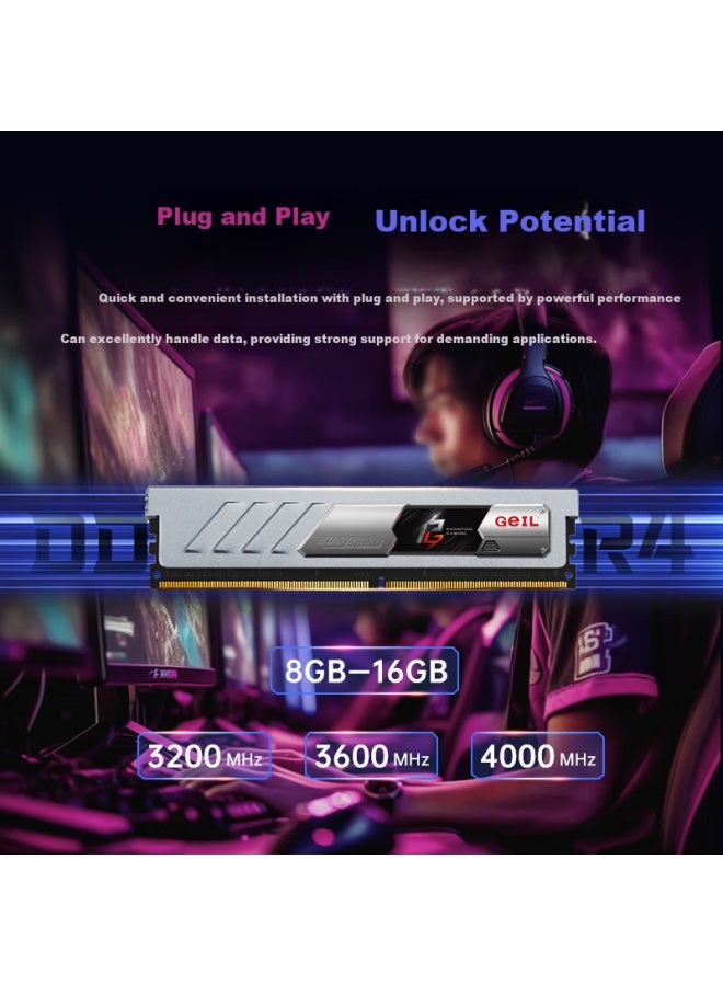 Geil Jinbang 32gb Ddr4 3200 Desktop Ram Tianjian Series Dual Channel Compatible Gunmetal C18 - Image 3