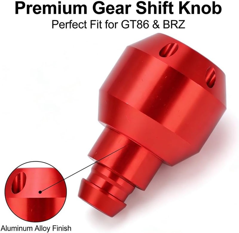 Red Aluminum Alloy Gear Stick Shift Knob Replacement for GT86 2012-2020, Durable Rustproof Material, Comfortable Grip, Easy Installation - Image 2