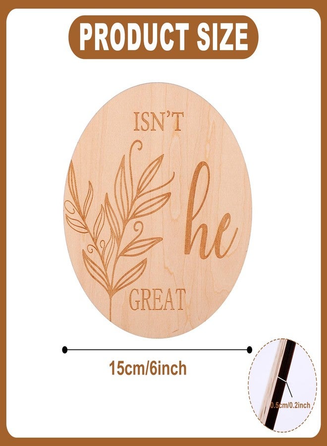 PEUTIER Double-Sided Gender Reveal Signs, 6 Inch Wooden Baby Announcement Sign Isn't She or He Round Photography Props Newborn Sign for Hospital Baby Shower Nursery Decoration New Parents Gift - Image 2