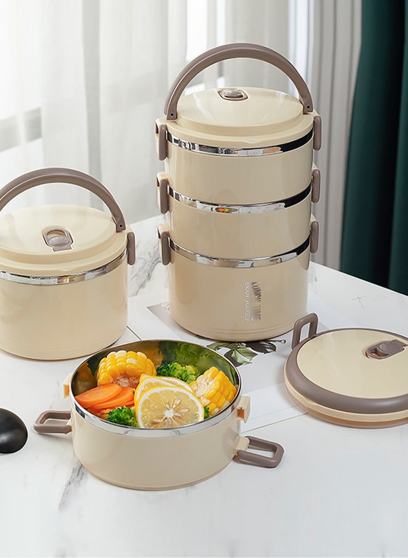 GGOOT Stackable portable bento box, stainless steel construction, easy to clean and maintain, keeps your food fresh and prevents spillage - Image 1