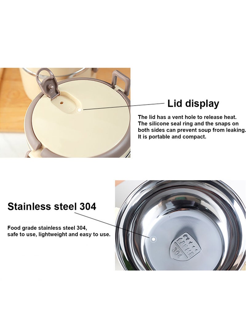 GGOOT Stackable portable bento box, stainless steel construction, easy to clean and maintain, keeps your food fresh and prevents spillage - Image 3