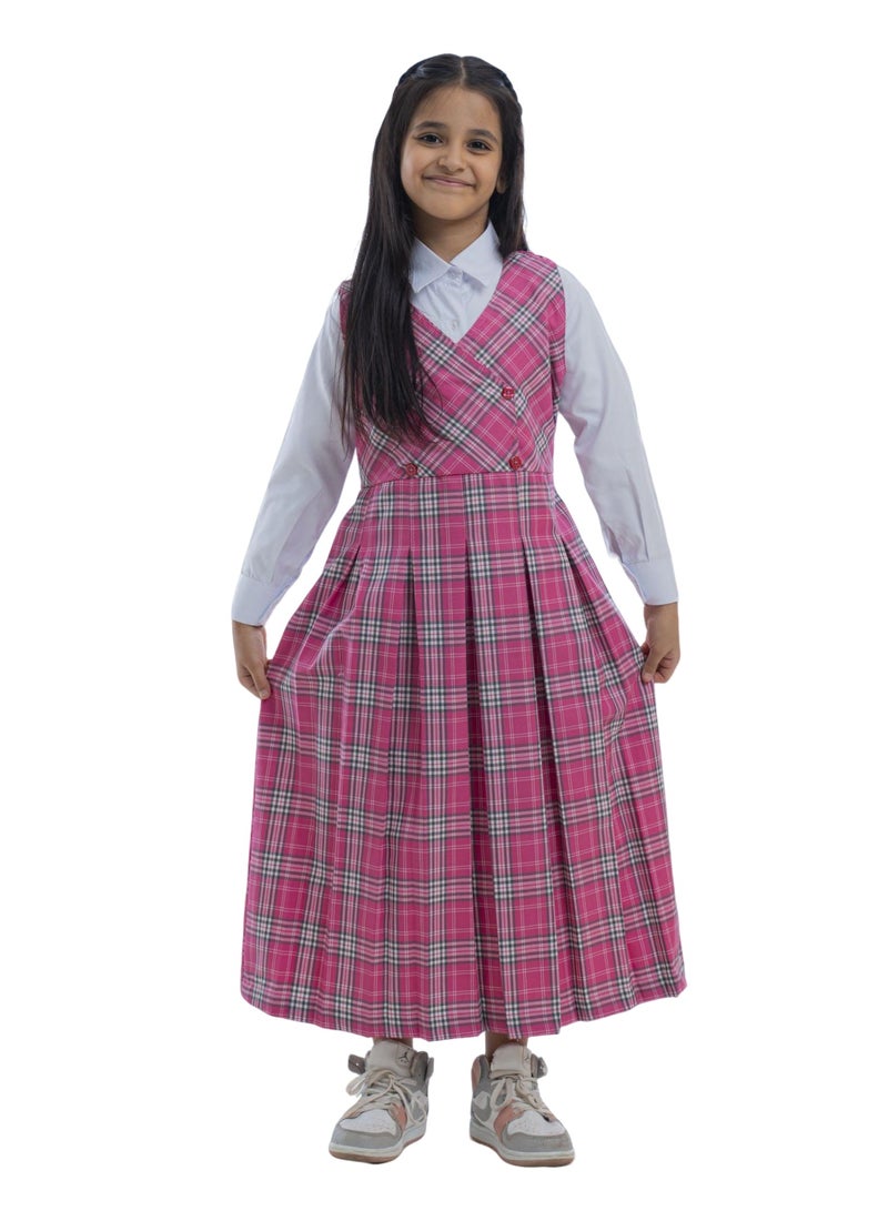 مريول لارا مريول وردي كاروهات غامق درجة موديل اربعة زرار - Image 1