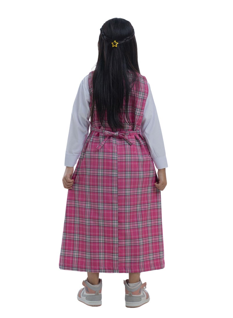 مريول لارا مريول وردي كاروهات غامق درجة موديل اربعة زرار - Image 3