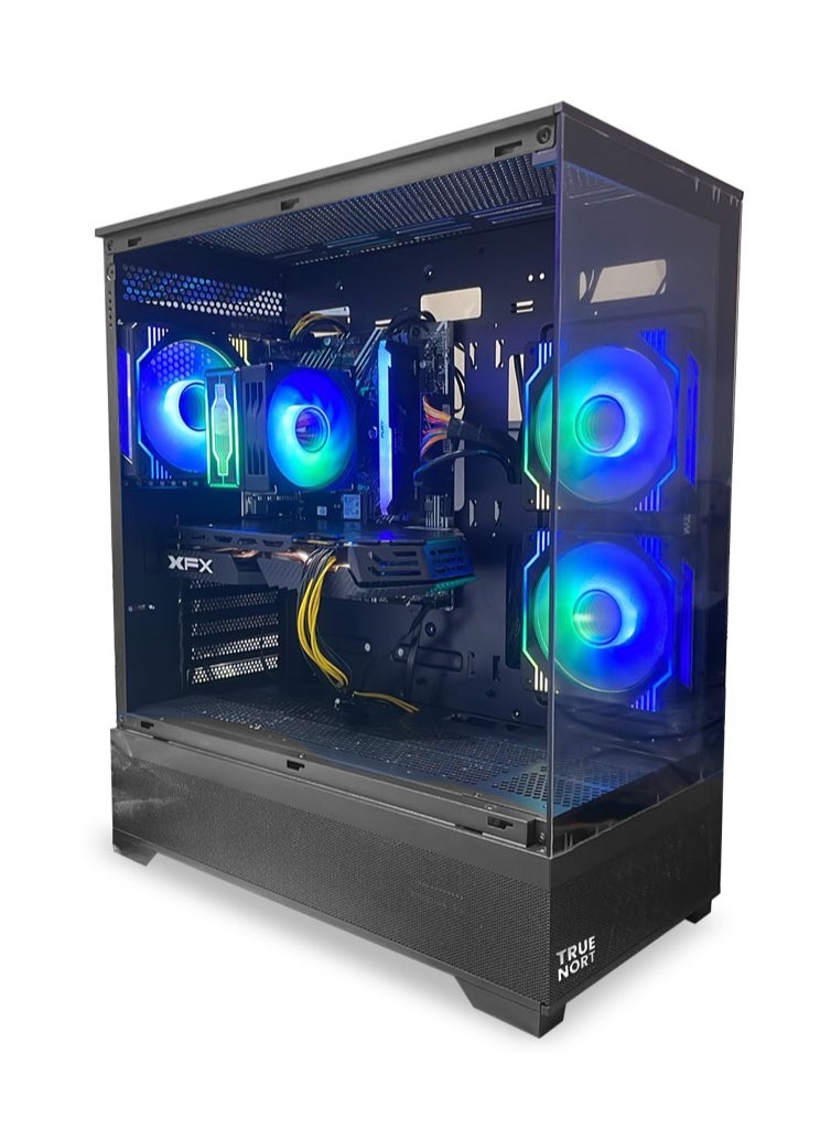 Truenort - Novaeon Gaming PC Intel Core i5-10400F/ H510 / RX580S/ 8GB RAM / 256GB SSD +1TB HDD/ TrueNort TN-19 270° Glass RGB Black Case/ Windows  11 Pro - Image 1