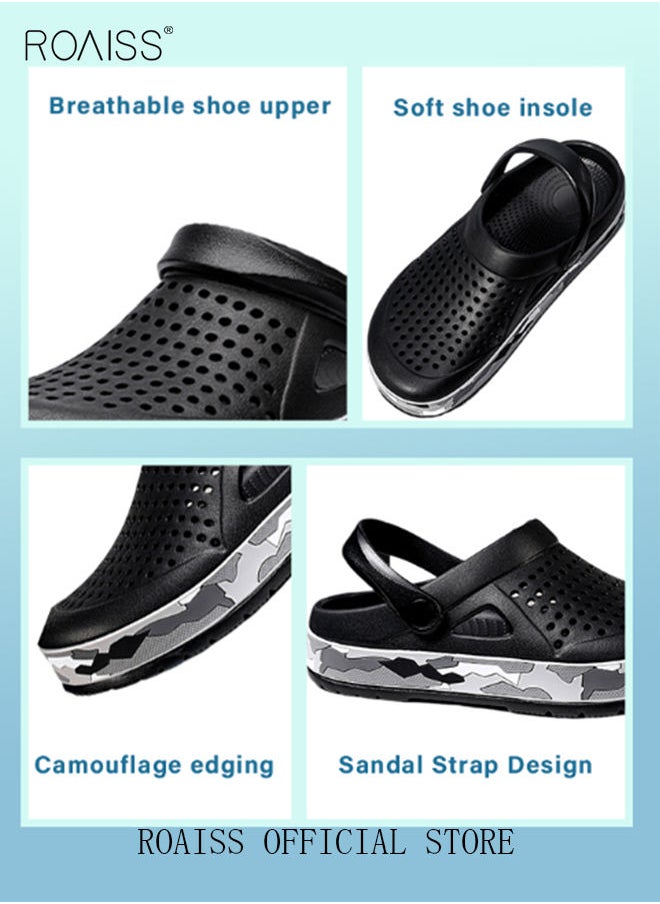 roaiss - Men Breathable Sandals Anti-Slip Water Shoes Outdoor Beach Shower Slippers Summer Sandals Men's Outdoor Clogged Shoes - Image 1