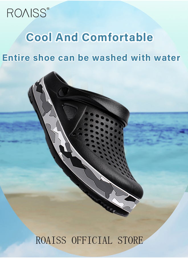roaiss - Men Breathable Sandals Anti-Slip Water Shoes Outdoor Beach Shower Slippers Summer Sandals Men's Outdoor Clogged Shoes - Image 1