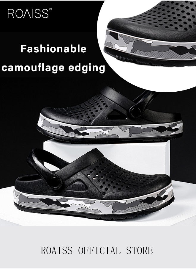 roaiss - Men Breathable Sandals Anti-Slip Water Shoes Outdoor Beach Shower Slippers Summer Sandals Men's Outdoor Clogged Shoes - Image 1
