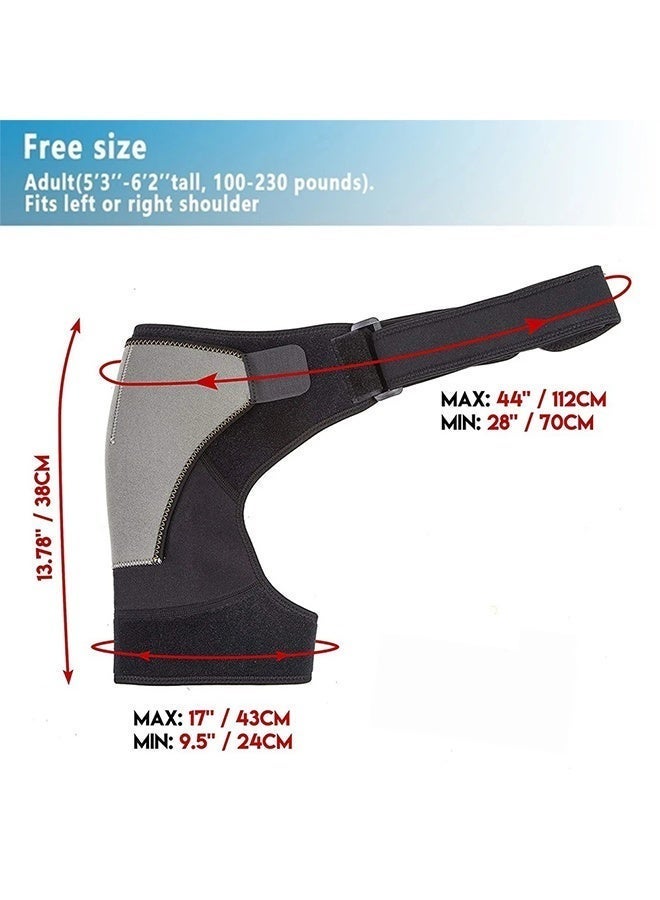 BELANO Adjustable Shoulder Support Brace for Left or Right Shoulder, Compression Strap for Rotator Cuff Injury, Tendonitis & Joint Pain Relief, Unisex Slim Fit Design - Image 2