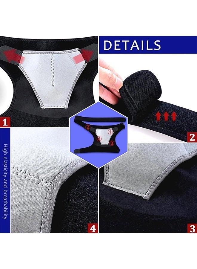 BELANO Adjustable Shoulder Support Brace for Left or Right Shoulder, Compression Strap for Rotator Cuff Injury, Tendonitis & Joint Pain Relief, Unisex Slim Fit Design - Image 5