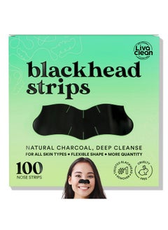 LivaClean Ivaclean (100 Strips) Charcoal Blackhead Remover Pore Strips For Face Nose Pores Blackheads Removal Blackhead Removers Blackhead Remover Strip Black Head Nose Strips Black Head Remover  - Image 2