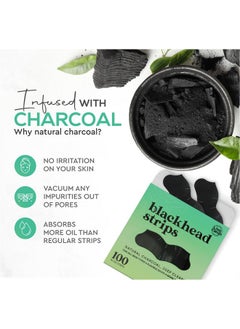 LivaClean Ivaclean (100 Strips) Charcoal Blackhead Remover Pore Strips For Face Nose Pores Blackheads Removal Blackhead Removers Blackhead Remover Strip Black Head Nose Strips Black Head Remover  - Image 3
