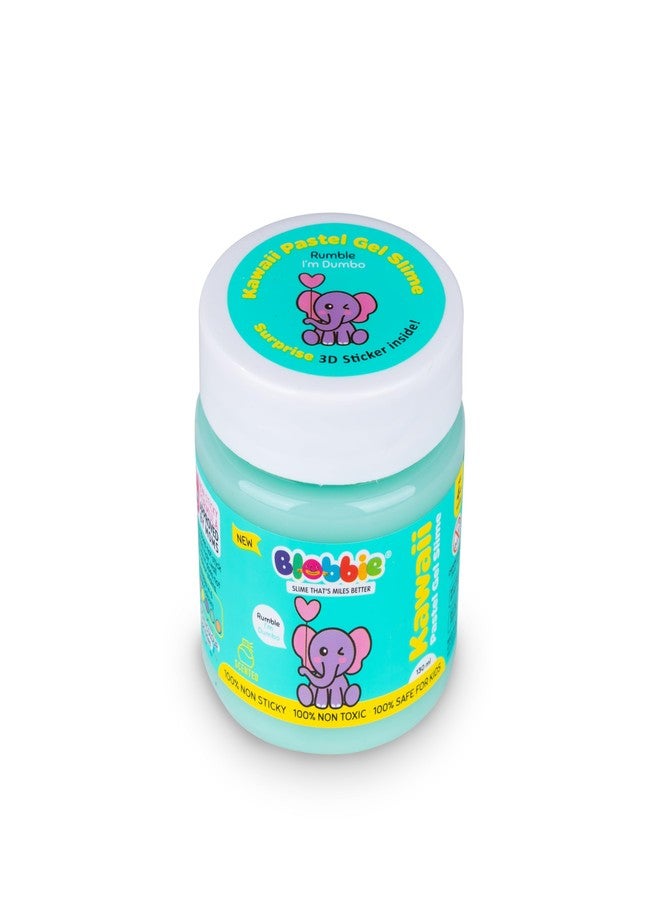 Blobbie® Kawaii Pastel Gel Slime Set of 3 for Boys |Free 3D Kawaii Character Stickers | Aqua Blue Yellow | Scented | 130 ml x 3 = 390 ml |100% Non-Sticky | 100% Safe & Non-Toxic | for Age 4+ Years - Image 4