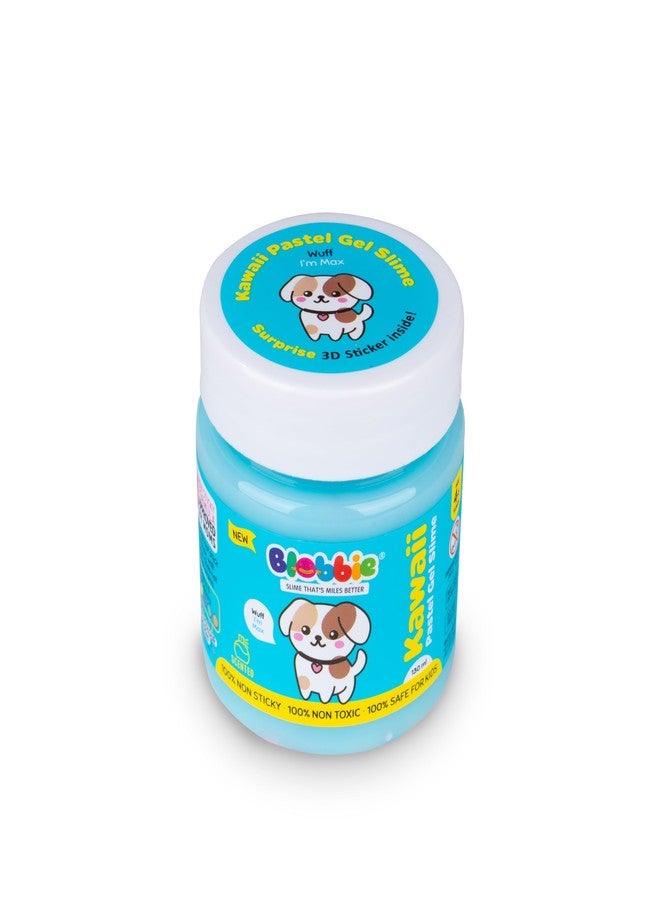 Blobbie® Kawaii Pastel Gel Slime Set of 3 for Boys |Free 3D Kawaii Character Stickers | Aqua Blue Yellow | Scented | 130 ml x 3 = 390 ml |100% Non-Sticky | 100% Safe & Non-Toxic | for Age 4+ Years - Image 3