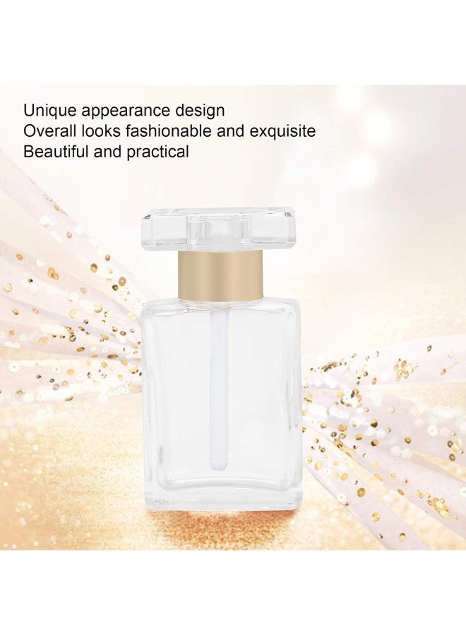 klarako Refillable Perfume Bottle, 5Pack 17ml Transparent Glass Spray Bottles, Clear Empty Cologne Atomizer for Perfume Essential oil, Portable Fragrance dispenser Containers for Travel and Date (Gold) - Image 2