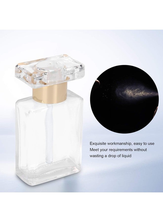 klarako Refillable Perfume Bottle, 5Pack 17ml Transparent Glass Spray Bottles, Clear Empty Cologne Atomizer for Perfume Essential oil, Portable Fragrance dispenser Containers for Travel and Date (Gold) - Image 3