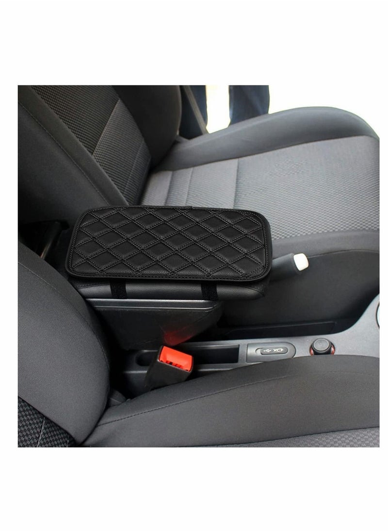 SYOSI - Car Leather Center Console Cushion Pad, Waterproof Armrest Seat Box Cover Fit for Cars, Vehicles, Comfort, Interior Protection Accessories (Black, 11.4"x7.4") - Image 1