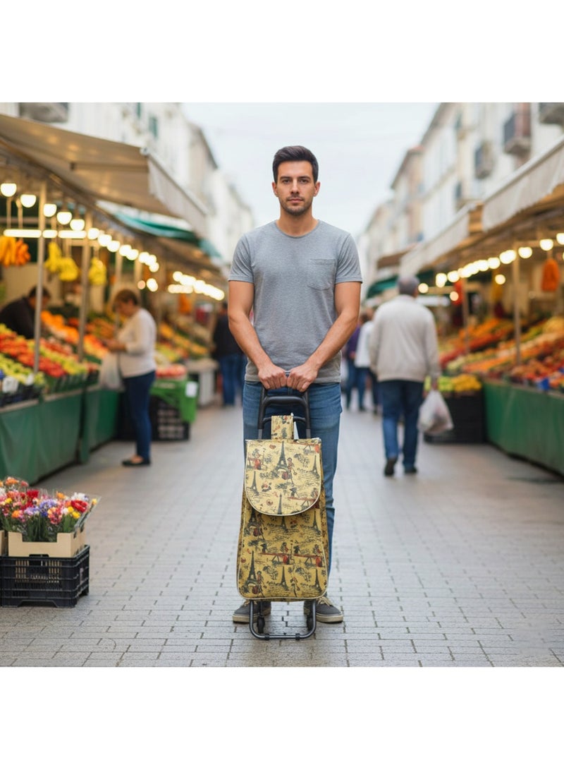 AGD Foldable Shopping Cart with Modern and Durable Design, Wheels, and Large Storage Capacity, for Outdoor Activities - Image 3