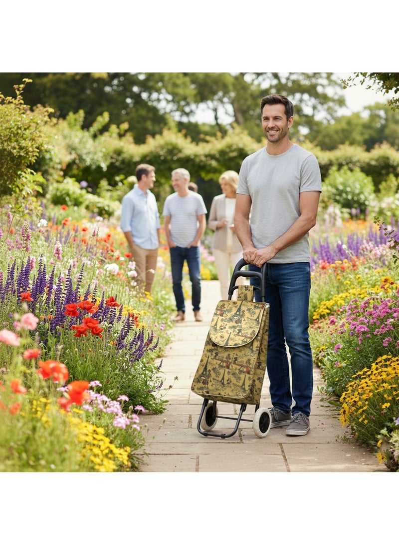 AGD Foldable Shopping Cart with Modern and Durable Design, Wheels, and Large Storage Capacity, for Outdoor Activities - Image 1