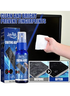 JUE-FISH Coating Agent For Phone, Screen Cleaner Spray And Microfiber Cloth, TV, Laptop And Computer Screen Cleaner, Great For Phone, Camera Lenses, Ipad, iPhone, MacBook Screen Cleaner, Streak And Odor Free  - Image 4