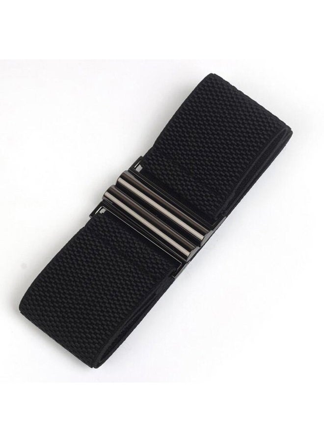 YYXR Womens Black Vintage Plus Elastic Stretchy Waist Cinch Trimmer Belt, Black, S - Image 3
