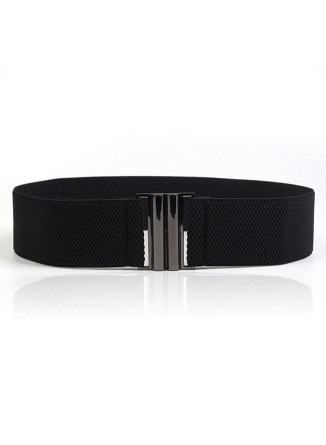 YYXR Womens Black Vintage Plus Elastic Stretchy Waist Cinch Trimmer Belt, Black, S - Image 1