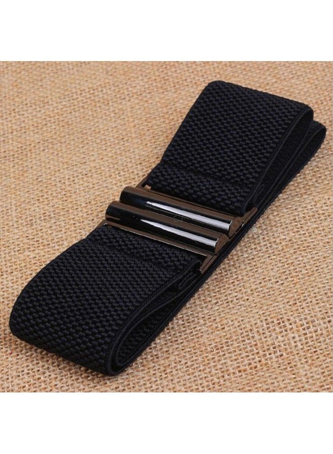 YYXR Womens Black Vintage Plus Elastic Stretchy Waist Cinch Trimmer Belt, Black, S - Image 4