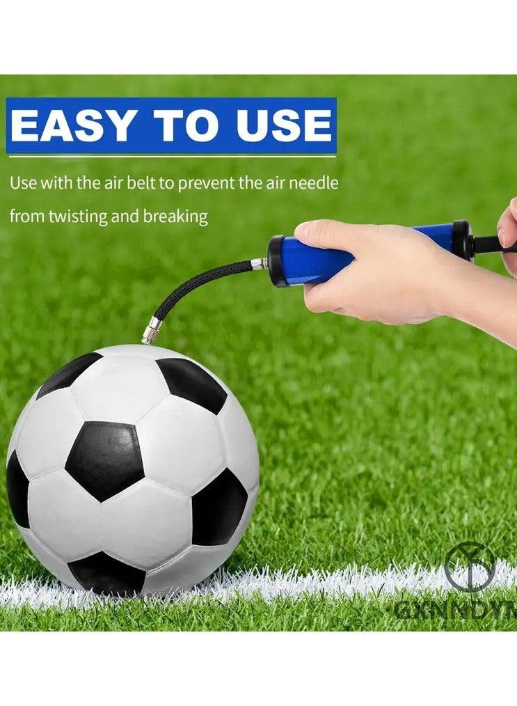 Goolsky Portable Manual Air Pump Kit, PVC Ball Pump Inflator with Needle, Nozzle, Extension Hose for Soccer Basketball Football Volleyball Water Polo Rugby Exercise Sports Ball Balloon Swim Inflatables, Blue, Without Battery - Image 2