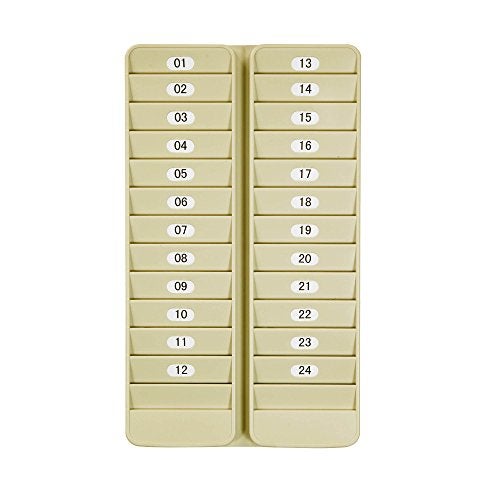 Pyramid Time Systems - Pyramid 500-24 Badge Rack, 24 Pocket Holder for Swipe Cards or Proximity Badges, Durable Plastic, Includes self-Adhesive Number Labels, Two Racks Side by Side - Image 1