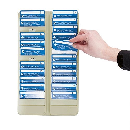 Pyramid Time Systems - Pyramid 500-24 Badge Rack, 24 Pocket Holder for Swipe Cards or Proximity Badges, Durable Plastic, Includes self-Adhesive Number Labels, Two Racks Side by Side - Image 3
