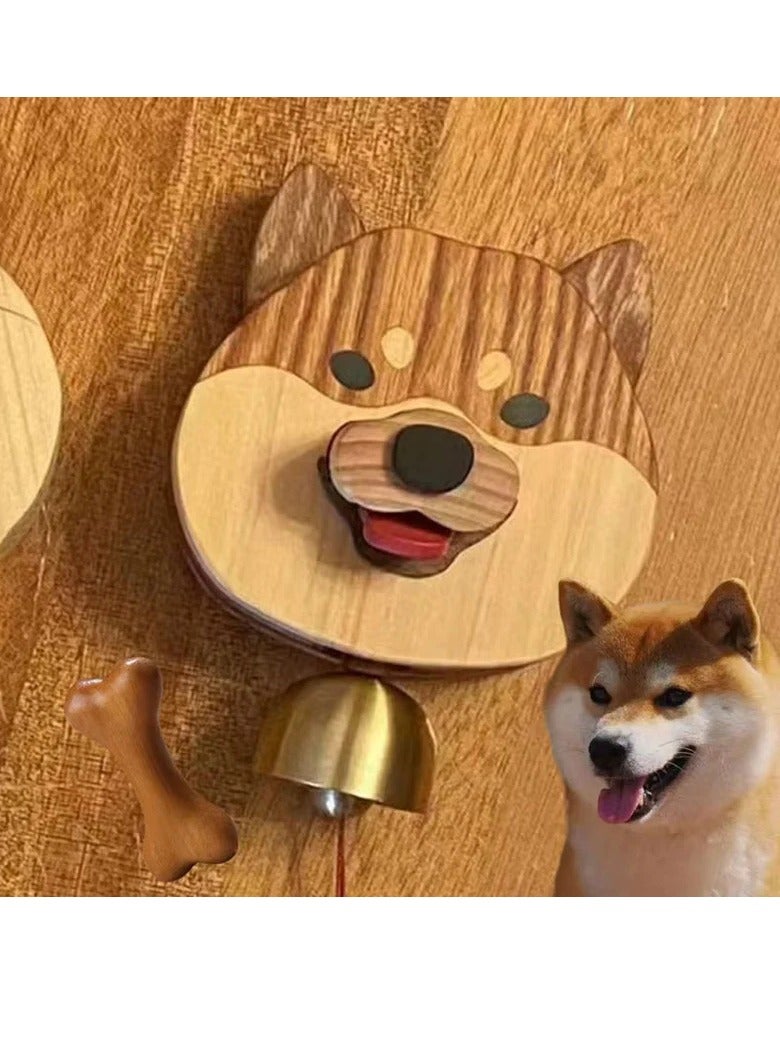 Playful Shiba Dog Face Wooden Doorbell - Image 2