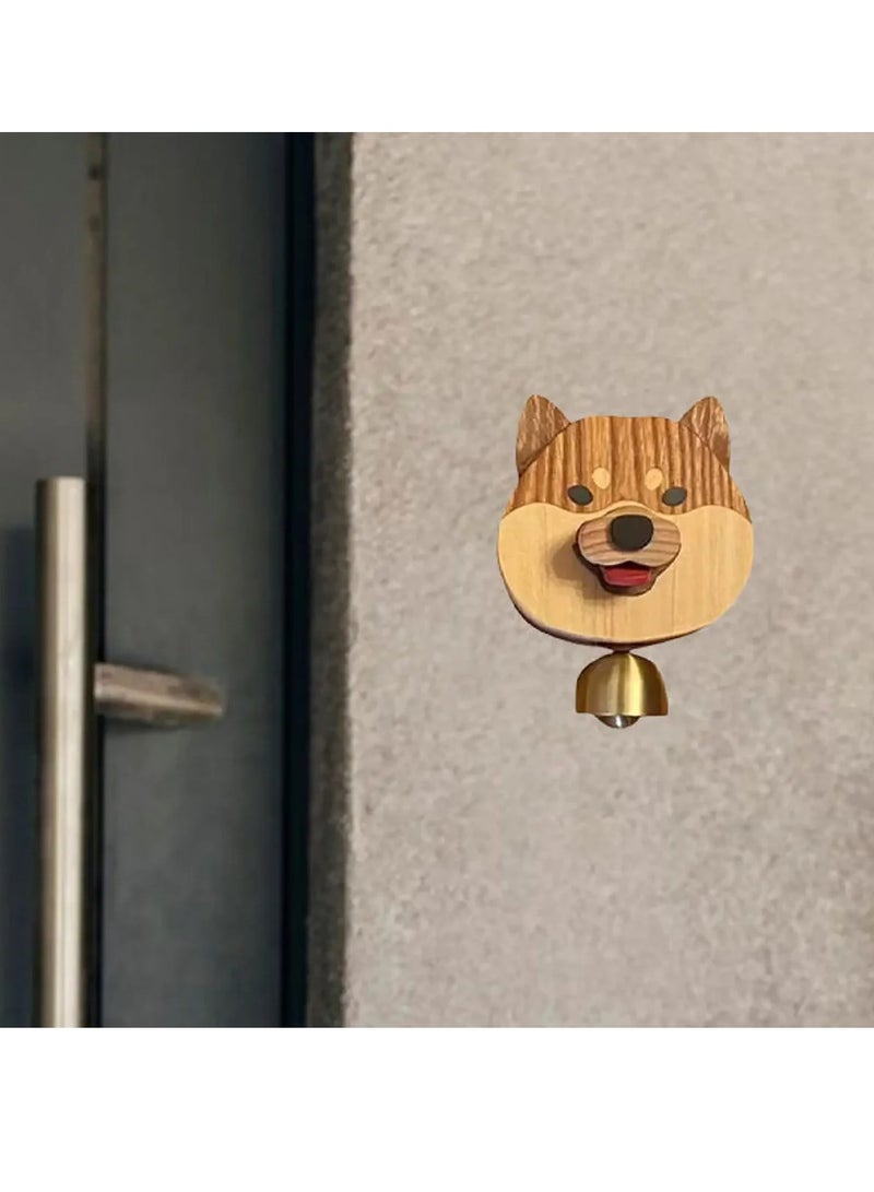 Playful Shiba Dog Face Wooden Doorbell - Image 4