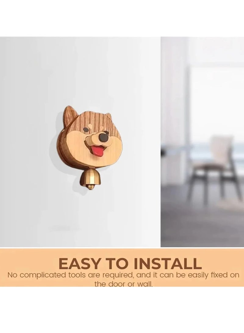 Playful Shiba Dog Face Wooden Doorbell - Image 5