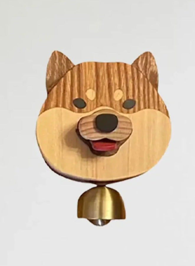 Playful Shiba Dog Face Wooden Doorbell - Image 3