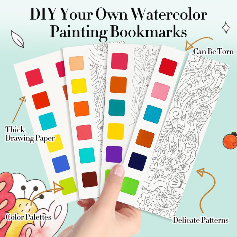 JCREN Watercolor Painting Books, Pocket Watercolor Painting Coloring Kit, Paint with Water Bookmarks Travel Activity Party Favors for Kids Toddlers Gifts for Boys and Girls, 3 Pack - Image 5