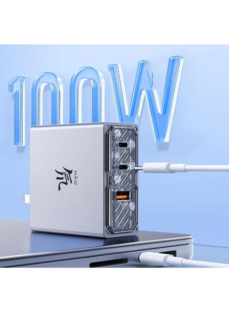 RedMagic Fast Charger 100W Three-Port Compact Design, Foldable Pins, NeoCharger 3.0, For Redmagic Astra, Nova, iPad, Tablets, Macbook, Laptops - with cable - (US Version) - Image 2