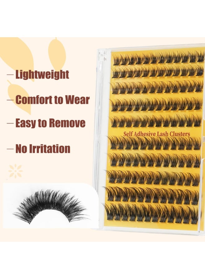 OSHIMA Self Adhesive Eyelashes, 120 Pcs Self Adhesive Lash Clusters, No Glue Needed Wispy Natural Look Press On Lashes, Cluster Lashes Kit with Lash Tweezers - Image 3