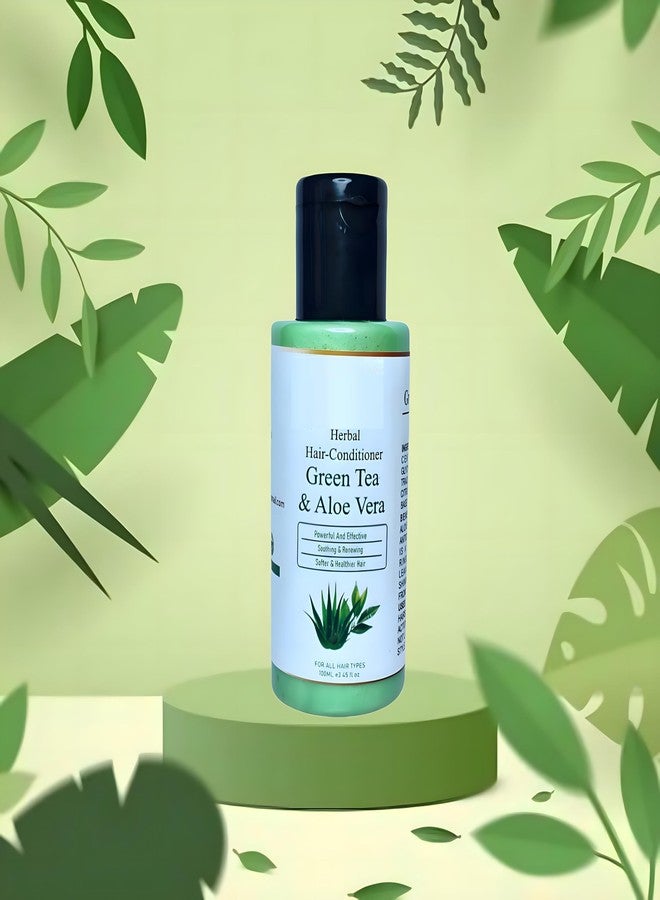Glamezone Green Tea & Aloe Vera Hair Conditioner, Nourishing Hair Care for Soft Shiny Hair - Image 1