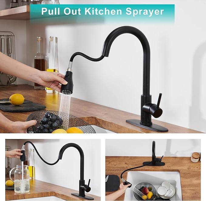 Kruvad Versatile Kruvad Kitchen Sink Faucet 360 PullOut Mixer Tap with Dual Outlet Modes - Image 5