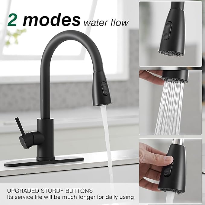 Kruvad Versatile Kruvad Kitchen Sink Faucet 360 PullOut Mixer Tap with Dual Outlet Modes - Image 2
