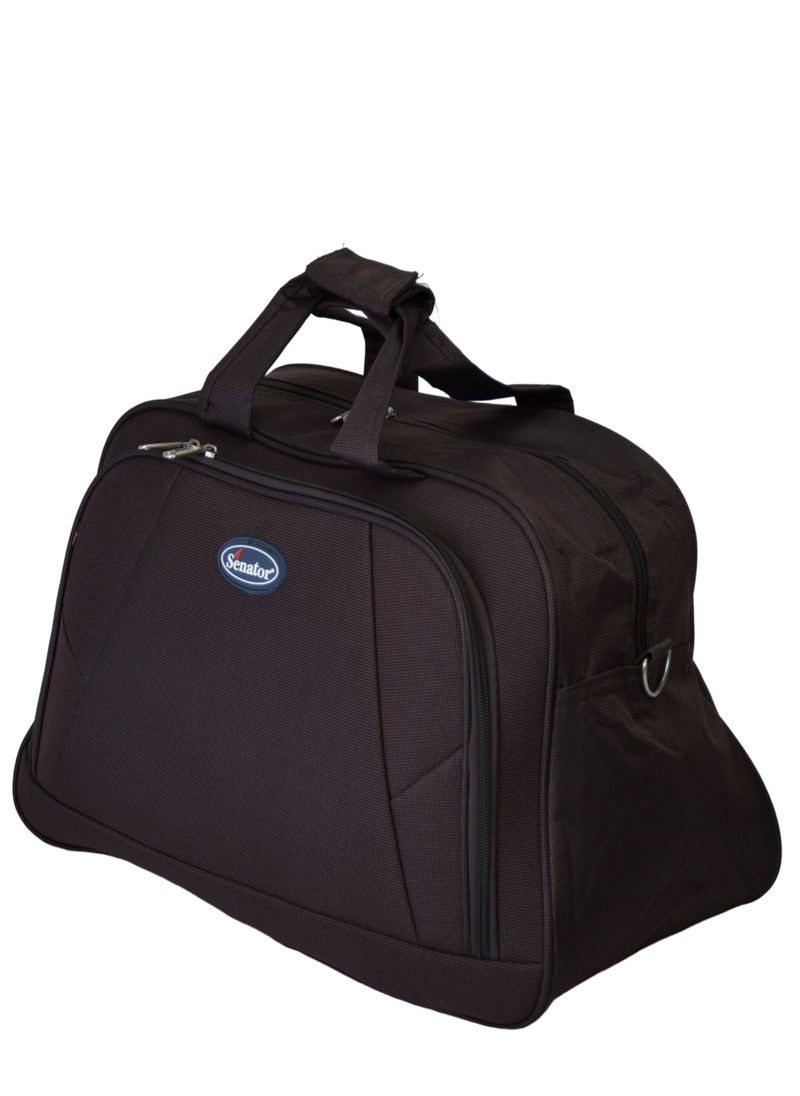 SENATOR - Travel Duffle Bag for Unisex Lightweight Nylon Bag Multi Pocket Water & Scratch Resistant Adjustable Shoulder Strap Weekend Bag Convenient Carry On Luggage for Camping Training 48L Brown EA220 - Image 1