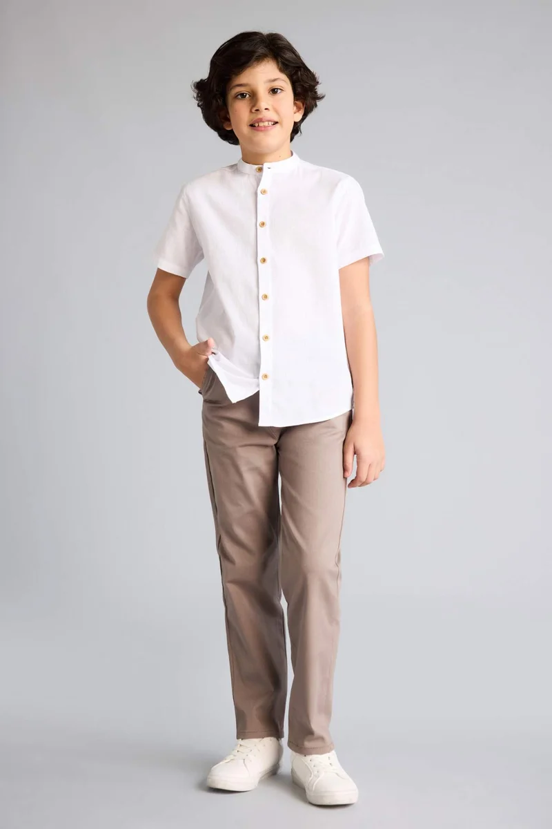 ديفاكتو Boy Regular Fit Straight Leg Gabardine Trousers